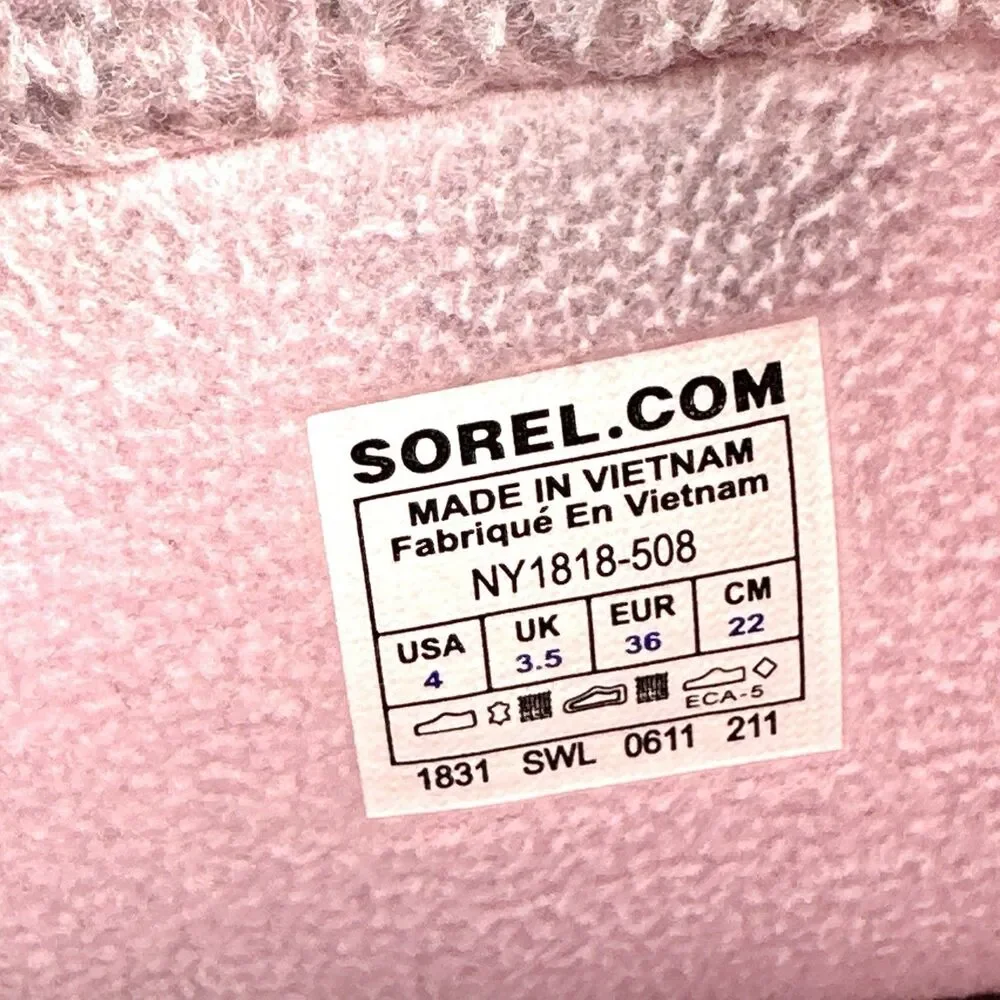 Sorel Suka II Shearling Boots Womens size 4 Pink Suede Non-slip Winter Boots